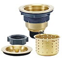 【中古】【輸入品・未使用】KONE 3-1/2インチ ゴールドシンクドレイン、耐久性のあるステンレススチール真鍮キッチンシンクドレインアセンブリキット、シンクス...