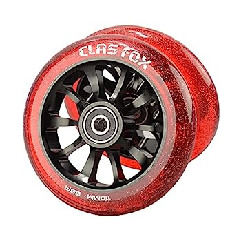 【中古】【輸入品・未使用】CLAS FOX Pro スクーターホイール 110mm 透明スパークル PU ABEC-9ベアリン..