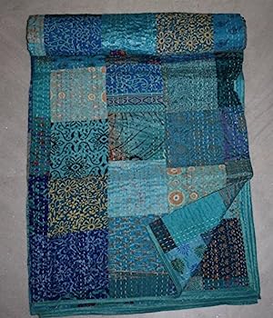 【中古】【輸入品・未使用】Tribal Asian Textiles インドシルクパトラカンタキルト ヴィンテージコットンベッドスプレッド スロー パッチワーク Gudri 【中古】【輸入品・未使用】Tribal Asian Textiles インドシルクパトラカンタキルト ヴィンテージコットンベッドスプレッド スロー パッチワーク Gudri