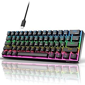 【中古】【輸入品・未使用】RK ROYAL KLUDGE RK61 有線 60% メカニカル ゲーミングキーボード RGB バックライト付き 超コンパクト ホットスワップ可能 ブルー スイッチ ブラ