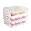 【中古】【輸入品・未使用】ZOAJU プラスチックカップケーキキャリア 3段ポータブルストレージコンテナ 最大36個のカップケーキまたは3個の大きなケーキを収納可能