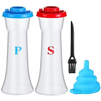 【中古】【輸入品・未使用】塩コショウシェイカーセット 塩シェイカー 蓋 ブラシ 漏斗付き 砂時計 塩と..