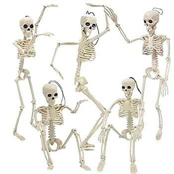 【中古】【輸入品・未使用】5ピース 16インチ ハロウィンスケルトン 全身スケルトン スカル装飾 可動式ジョイント付き ハロウィン 庭 パティオ 芝生 庭 小道具 不気味なパー