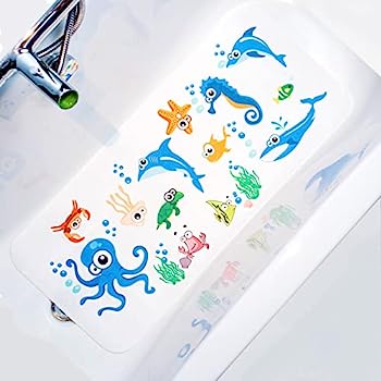 【中古】【輸入品・未使用】ShineCozy 漫画キッズバスマット - ノンスリップ浴槽マット 35x16インチ XL..