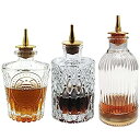 【中古】【輸入品・未使用】ビターズボトルセット ? ガラスヴィンテージボトル、亜鉛合金ダッシュトップ付き装飾ボトル、あなたのビターに最適(3)