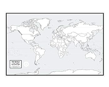 【中古】【輸入品・未使用】大型空白世界地図ポスター ラミネート加工 36インチ x 24インチ 教室や家庭の勉強に最適な空白のウォールマップ 無料のホワイトボー...