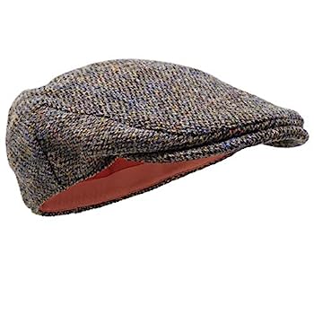 【中古】【輸入品・未使用】Borges & Scott Nevis フラットキャップ - 100%手編みウール - ハリスツイード - 防水 US サイズ: 56cm (Medium) - (7 to 7 & 1/8) カラー: ブラ