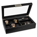 【中古】【輸入品・未使用】Glenor Co Valet メンズジュエリーボックス ? 腕時計6個、カフスボタン12個、サングラス2個&トレイストレージ ? メ...