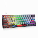 【中古】【輸入品・未使用】Mosptnspg RGB Mini 60% メカニカル ゲーミングキーボード ブルースイッチ 超コンパクト バックライト付き 人間工学 有線 オフィスキーボード グ