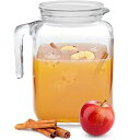 【中古】【輸入品・未使用】Bormioli Rocco Frigoverre/Paksh Glass Pitcher+White Hermetic Lid/Easy Pour Spout o Use for Iced Tea, Cold Water, Milk Bottle, Lemonade(3)