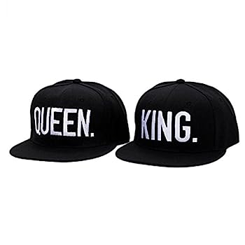 【中古】【輸入品・未使用】King and Queen Loversカップルスナップバックキャップ調節可能なヒップホップハットファッションペア帽子 カラー: ブラック 【中古】【輸入品・未使用】King and Queen Loversカップルスナップバックキャップ調節可能なヒップホップハットファッションペア帽子 カラー: ブラック