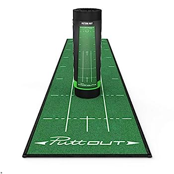 【中古】【輸入品・未使用】(Green) - PuttOut Pro Golf Putting Mat - Perfect Your Putting (2.4m x 0.5m)