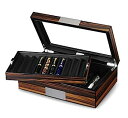 【中古】【輸入品・未使用】Lifomenz Co Pen Display Box Ebony Wood Pen Display CaseFountain Pen Storage Box20 Pen Organizer Box with Glass Window Pen Collection Bo