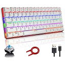 【中古】【輸入品・未使用】FELICON メカニカルキーボード AK33 レインボーLEDバックライト付きUSBケーブル ゲーミングメカニカルキーボード 82キーコンパクトメカニカルゲ