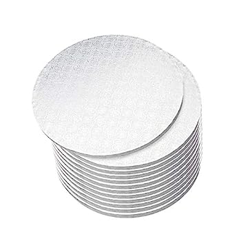 Spec101 Round Cake Drums, 12 Inch - 12pk White Cake Drum Boards with 1/2-Inch Thick Smooth-Edges