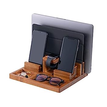 【中古】【輸入品・未使用】WUTCRFT - 木製充電ステーション/ナイトスタンドオーガナイザー 電話、スマートウォッチ、ラップトップ、タブレット、電子アクセサ...