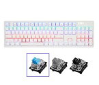 【中古】【輸入品・未使用】ABKO K515 RGB ゲーミングクイックスワップスイッチ メカニカルキーボード(英語/韓国キーキャップ) (白・青スイッチ)