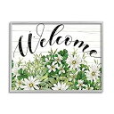 【中古】【輸入品・未使用】Stupell Industries Welcome Rustic Planked Sign White Flower Blossom...