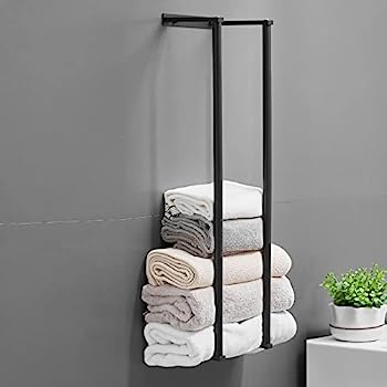 【中古】【輸入品・未使用】NEWRAIN バスルーム用タオルラック ロールタオル収納 壁掛けバスタオルホル..