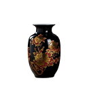 【中古】【輸入品・未使用】黒い花瓶 中国のセラミック製花瓶 牡丹のデザイン ホームリビングルームのディスプレイと景徳鎮磁器からのギフト
