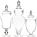 【中古】【輸入品・未使用】Palais Glassware アポカセリージャー クリアガラス ウェディングキャンディビュッフェコンテナ 3個セット L クリア ...