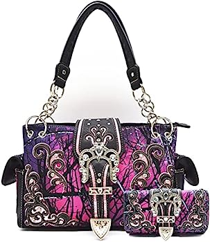 【中古】【輸入品・未使用】カモフラージュクラウンバックル ウエスタンスタイル コンシールドキャリーパース カントリーハンドバッグ レディースショルダーバッグ 財布セッ 【中古】【輸入品・未使用】カモフラージュクラウンバックル ウエスタンスタイル コンシールドキャリーパース カントリーハンドバッグ レディースショルダーバッグ 財布セッ