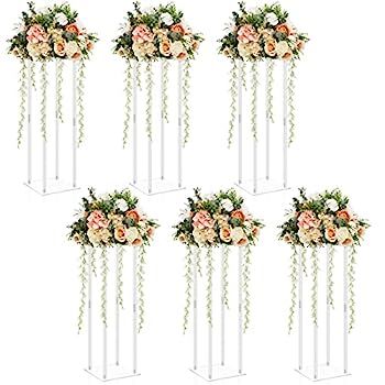 【中古】【輸入品・未使用】アクリル花瓶 ウェディングセンターピース テーブル用 高さ23.6インチ フラワーベース センターピース用 フラワースタンド クリアフロア花瓶 ト