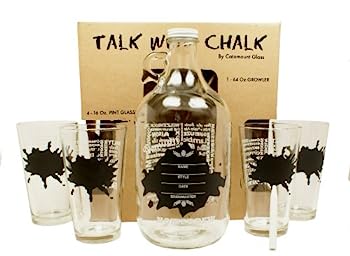 Catamount Glassware 5-piece " Talk Withチョーク" Growlerセット 11h growler 5 3/4h pints (in) クリア GR64INKSP