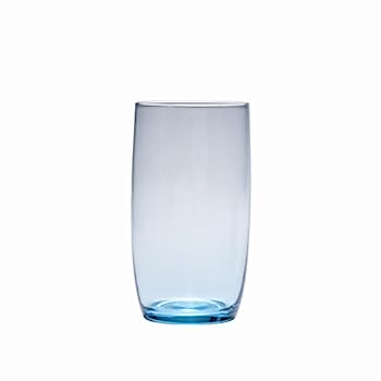 D & V Glass Gala Collection Iced Beverage/Cocktail Glass 560ml, Aquamarine Blue, Set of 12