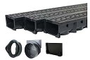 【中古】【輸入品・未使用】Drainageトレンチ???チャネルDrain with Grate???ブラックプラスチック???3?x 39???117」ロング