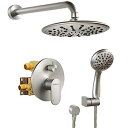 【中古】【輸入品・未使用】GABRYLLY シャワーシステム 壁掛けシャワー蛇口セット 高圧12inチ平方レinシャワーヘッドと浴室用ニッケル起毛 ブラッシュド...