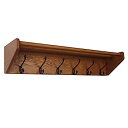 【中古】【輸入品・未使用】Wooden Mallet 6 Hook Shelf, Black Hooks, Medium Oak