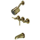 【中古】【輸入品・未使用】Kingston Brass KBX8133DL コンコード 3ハンドル タブとシャワー蛇口 アンティーク真鍮