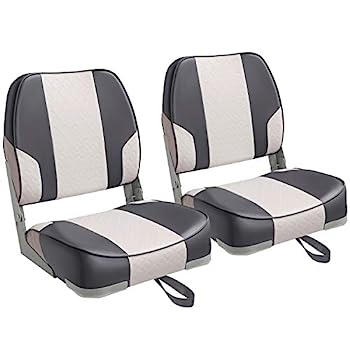 【中古】【輸入品・未使用】Leader Accessories ローバック折りたたみボートシート1組 (2シート) C-ホワイト/チャコール)