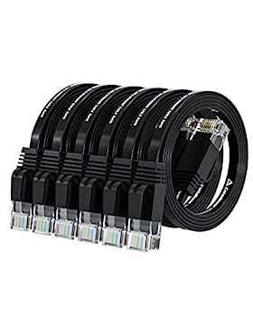【中古】【輸入品・未使用】Cat 6イーサネットケーブル3フィート6Pack（Cat5e価格だが高い帯域幅で）Cat6インターネットネットワークケーブル - フラットイーサネットパッチ