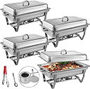 【中古】【輸入品・未使用】Mophorn Chafing Dish 4パック 8クォート ステンレススチール チェファー フルサイズ 長方形 ケータリング ビュ...