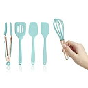 【中古】【輸入品・未使用】Cook With Color キッチン用品セット アクアとローズゴールド シリコン製 ミニ