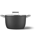 【中古】【輸入品・未使用】Smeg Cookware 50年代スタイル ノンスティックキャセロール皿 蓋付き 8クォート(ブラック)