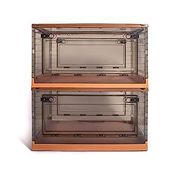 【中古】【輸入品・未使用】Best Home Fashion 2パック XL 収納ボックス 横開き 積み重ね可能な蓋 折り..