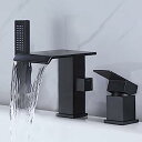 【中古】【輸入品・未使用】NIITAWH ウォーターフォール ローマン バスタブ 蛇口 ハンドシャワー マットブラック ハイフロー バスタブ 蛇口 3穴 ワイド...