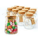 【中古】【輸入品 未使用】Glass Favour Jars With Cork Lids - Honey Pot Bottles 12pc Bulk Set Plus Label Tags and String - 100ml - Wedding and Party