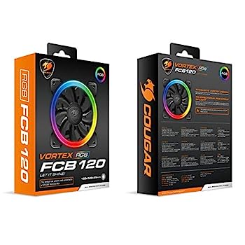 【中古】【輸入品・未使用】Cougar 油圧ボルテックス RGB FCB 120 mm クーガーコアボックス用サポート付き冷却ファン