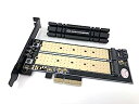 【中古】【輸入品・未使用】MICRO CONNECTORS M.2 NVMe + M.2 SATA 110mm SSD PCIe x4アダプター ヒートシンク付...