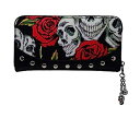 【中古】【輸入品・未使用】Lost Queen Skulls & Roses レディース ブラック 財布