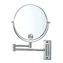 【中古】【輸入品・未使用】Lansi 7?x倍率壁マウント浴室洗面化粧台用高さ調整メイクアップミラー両面ミラー、ラウンド形状