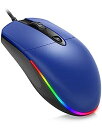 【中古】【輸入品・未使用】KKUOD 有線マウス RGBバックライト付き 静音USBコンピュータマウス 人間工学的 1600DPI オフィス&ホームマウス Wi...