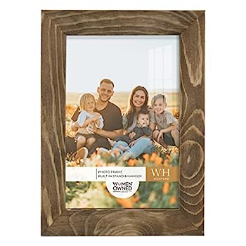 【中古】【輸入品・未使用】Renditions Gallery 4x6インチ 写真フレーム ウォールナット 木目フレーム ハイエンド モダンスタイル 無垢材と高精細ガラス製 壁や卓上写真ディ
