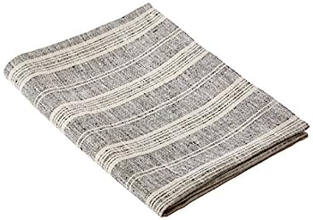 【中古】【輸入品・未使用】LinenMe Linen Bath Towel, 26 by 51-Inch, Black Multi Striped by Lin...