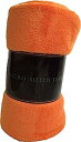 【中古】【輸入品・未使用】(Orange) - Ultra Soft Cosy Plush Fleece Warm Solid Colours Travelling Throw Blanket 50