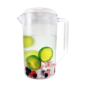 【中古】【輸入品・未使用】プラスチックピッチャーポットジャグ 蓋付き 温水/冷水/アイスティー/ジュース用 2.3L ホワイト 【中古】【輸入品・未使用】プラスチックピッチャーポットジャグ 蓋付き 温水/冷水/アイスティー/ジュース用 2.3L ホワイト